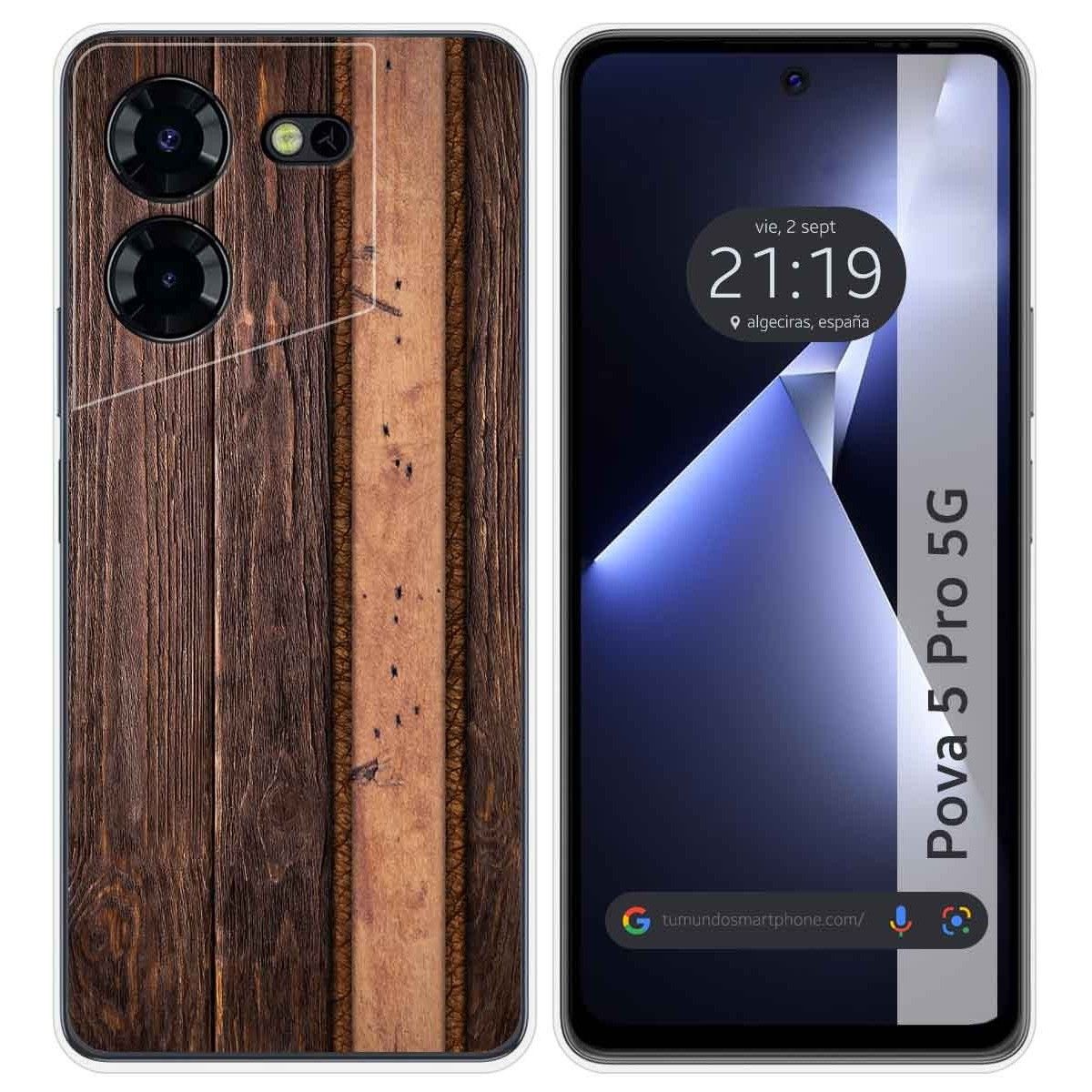 Funda Silicona para TECNO POVA 5 Pro 5G diseño Madera 05 Dibujos