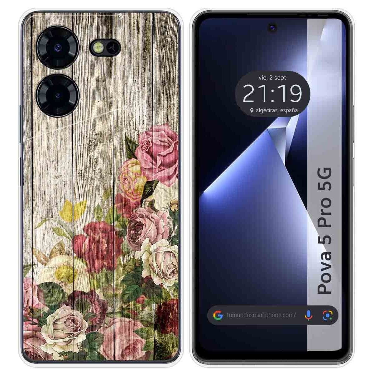 Funda Silicona para TECNO POVA 5 Pro 5G diseño Madera 08 Dibujos