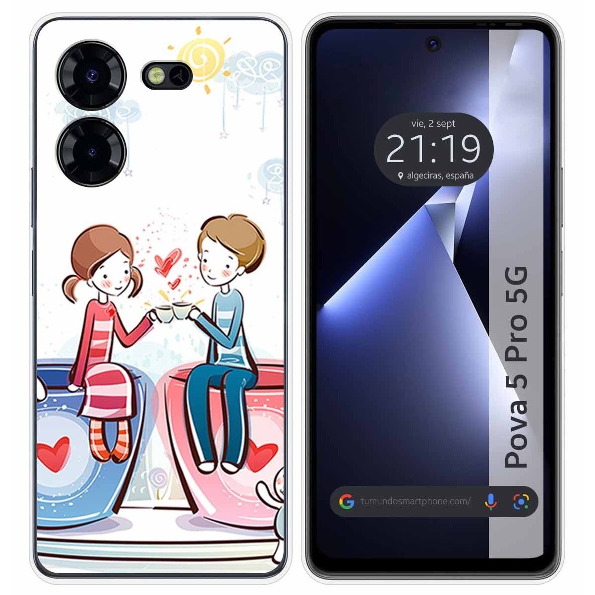 Funda Silicona para TECNO POVA 5 Pro 5G diseño Café Dibujos