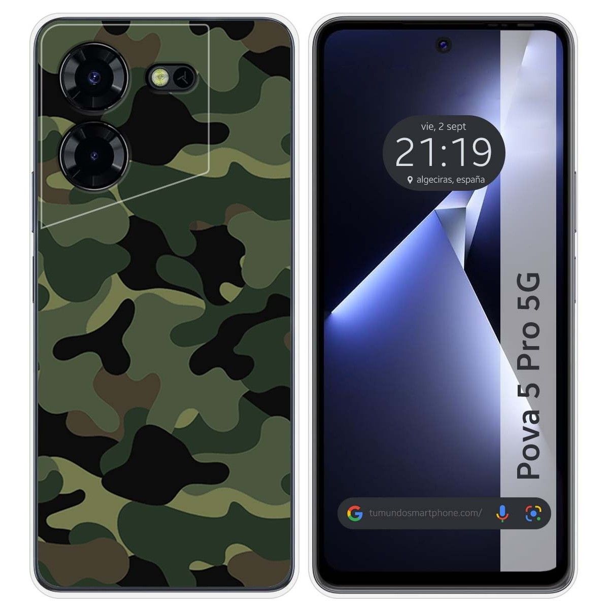 Funda Silicona para TECNO POVA 5 Pro 5G diseño Camuflaje Dibujos