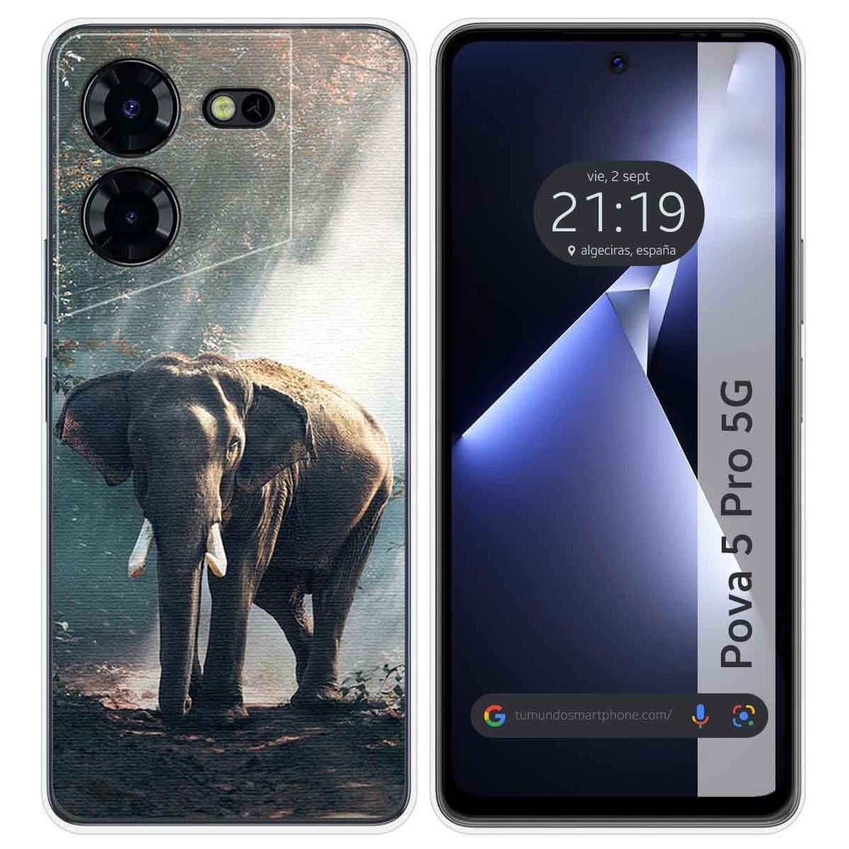 Funda Silicona para TECNO POVA 5 Pro 5G diseño Elefante Dibujos