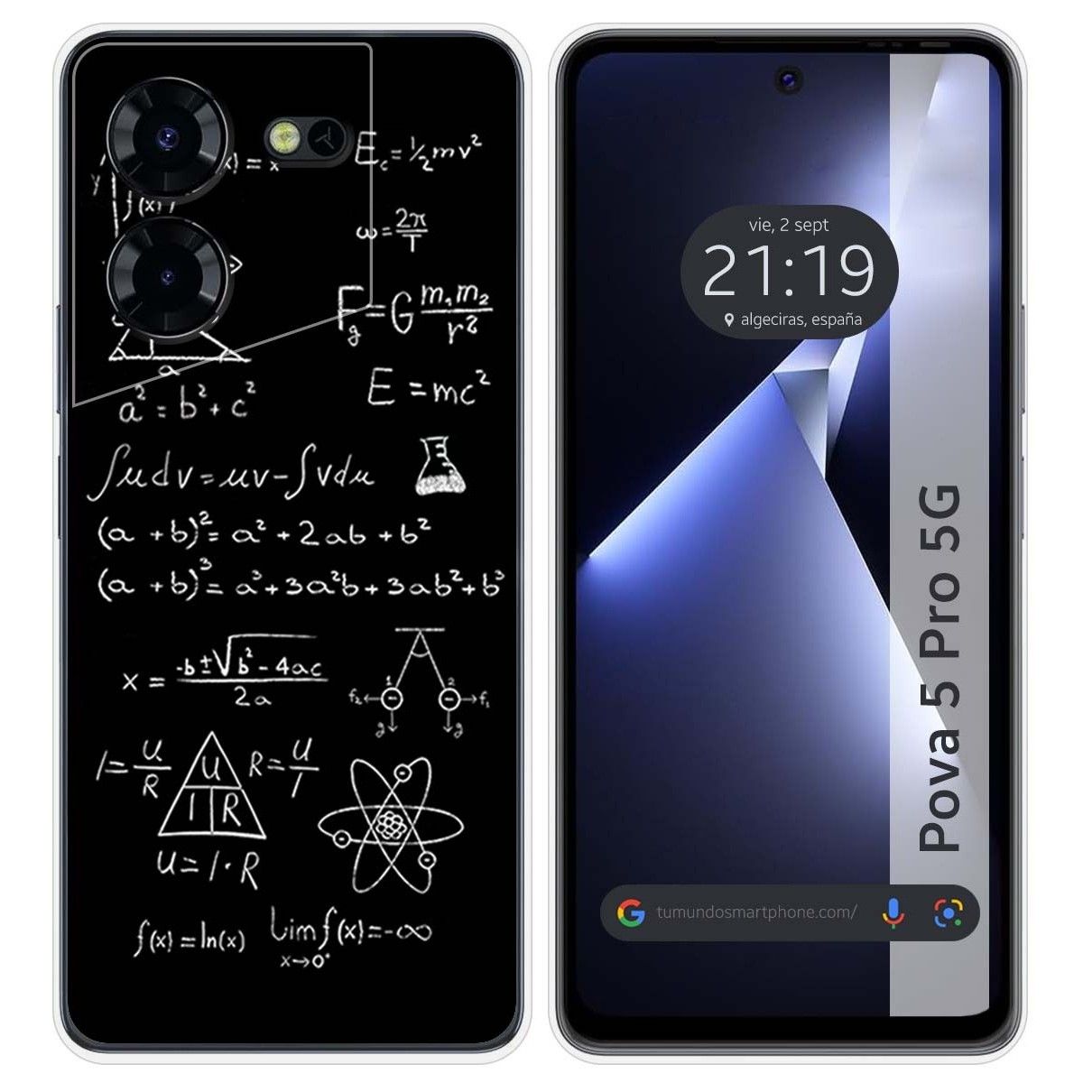 Funda Silicona para TECNO POVA 5 Pro 5G diseño Formulas Dibujos