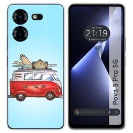 Funda Silicona para TECNO POVA 5 Pro 5G diseño Furgoneta Dibujos