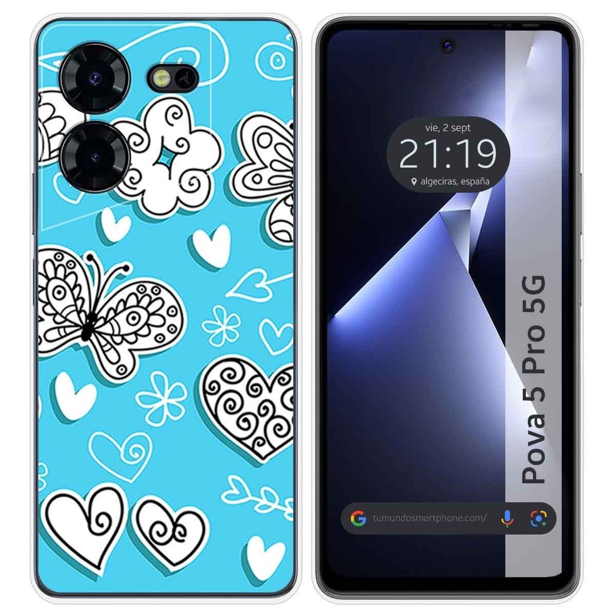 Funda Silicona para TECNO POVA 5 Pro 5G diseño Mariposas Dibujos