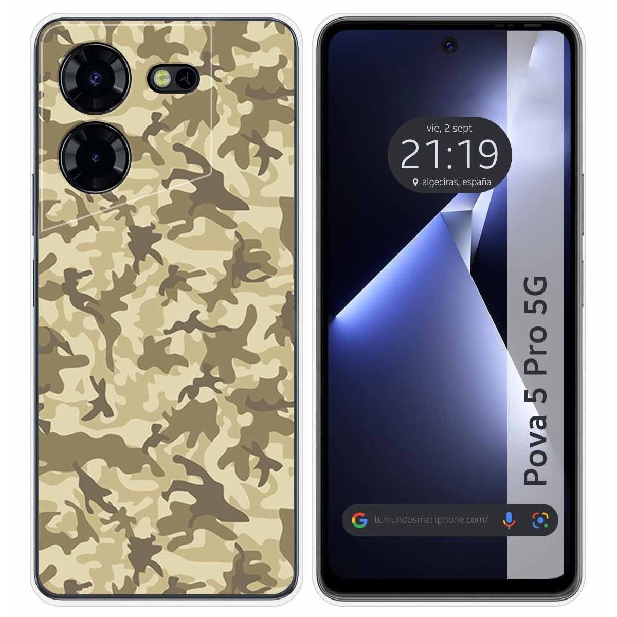 Funda Silicona para TECNO POVA 5 Pro 5G diseño Sand Camuflaje Dibujos