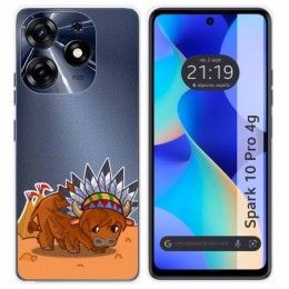 Funda Silicona Transparente para TECNO SPARK 10 Pro diseño Bufalo Dibujos