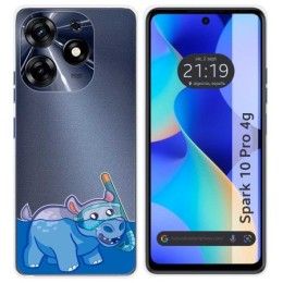 Funda Silicona Transparente para TECNO SPARK 10 Pro diseño Hipo Dibujos