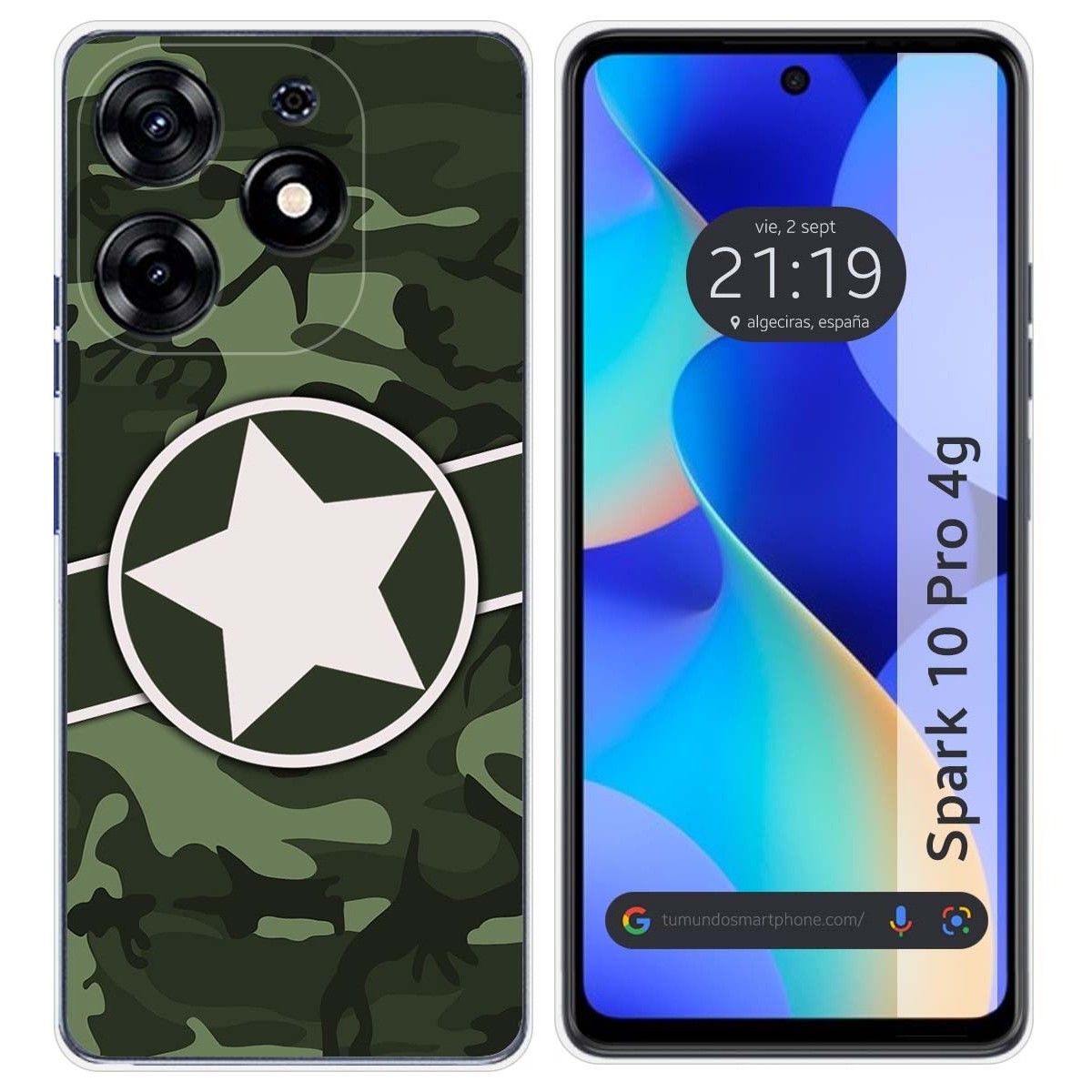 Funda Silicona para TECNO SPARK 10 Pro diseño Camuflaje 01 Dibujos