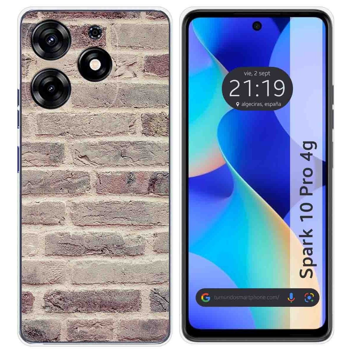 Funda Silicona para TECNO SPARK 10 Pro diseño Ladrillo 01 Dibujos