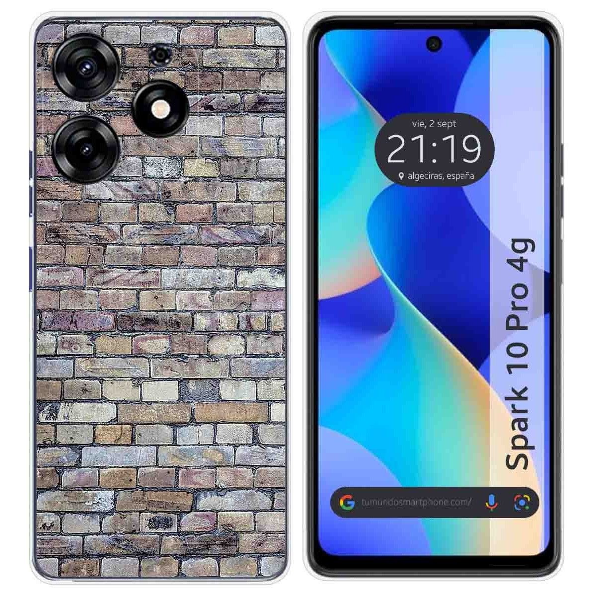 Funda Silicona para TECNO SPARK 10 Pro diseño Ladrillo 02 Dibujos