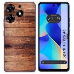 Funda Silicona para TECNO SPARK 10 Pro diseño Madera 02 Dibujos