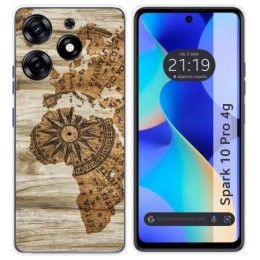 Funda Silicona para TECNO SPARK 10 Pro diseño Madera 07 Dibujos