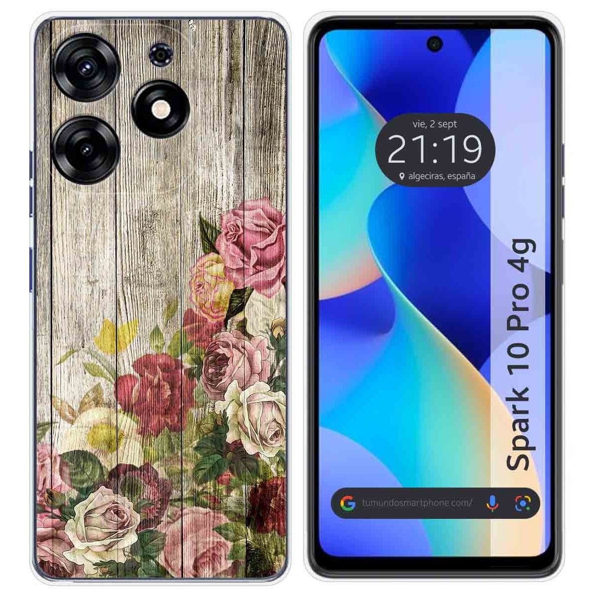 Funda Silicona para TECNO SPARK 10 Pro diseño Madera 08 Dibujos