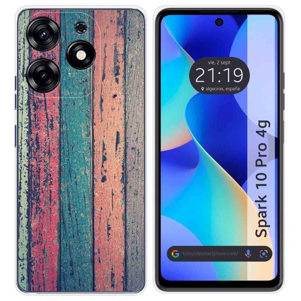 Funda Silicona para TECNO SPARK 10 Pro diseño Madera 10 Dibujos