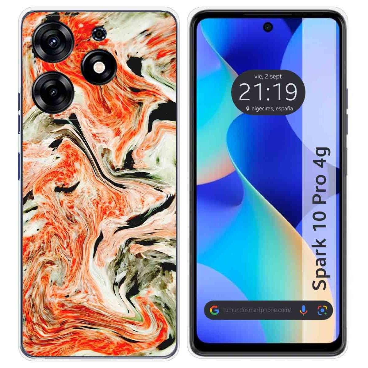 Funda Silicona para TECNO SPARK 10 Pro diseño Mármol 12 Dibujos