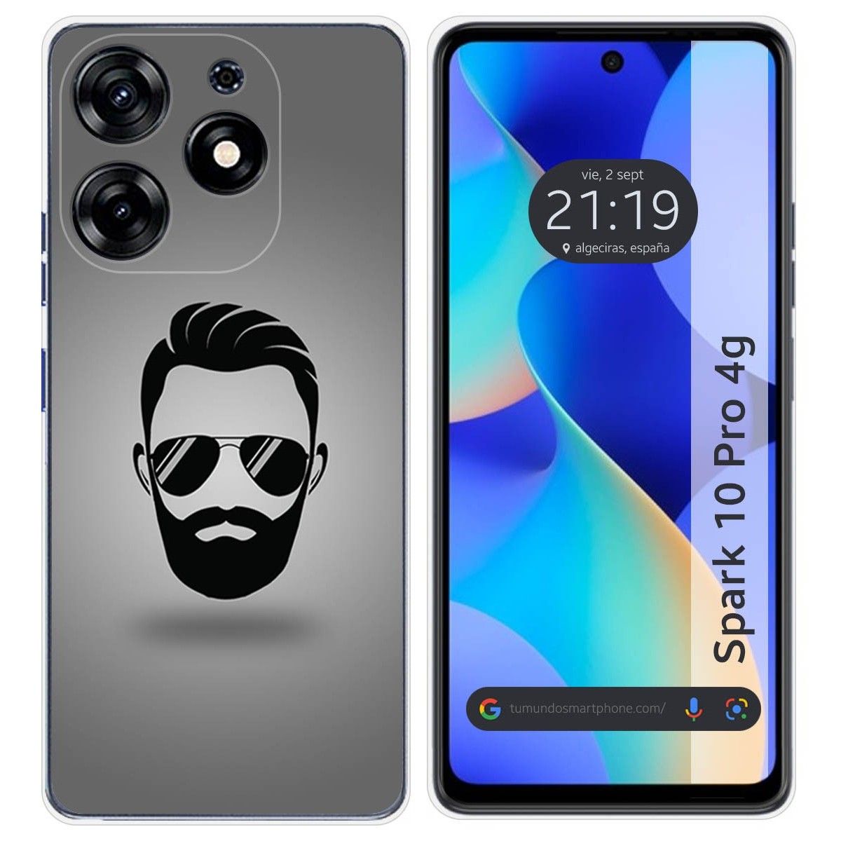 Funda Silicona para TECNO SPARK 10 Pro diseño Barba Dibujos