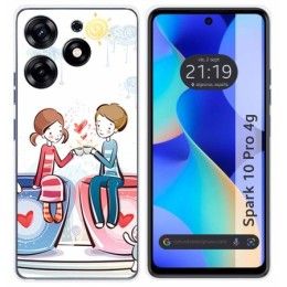 Funda Silicona para TECNO SPARK 10 Pro diseño Café Dibujos