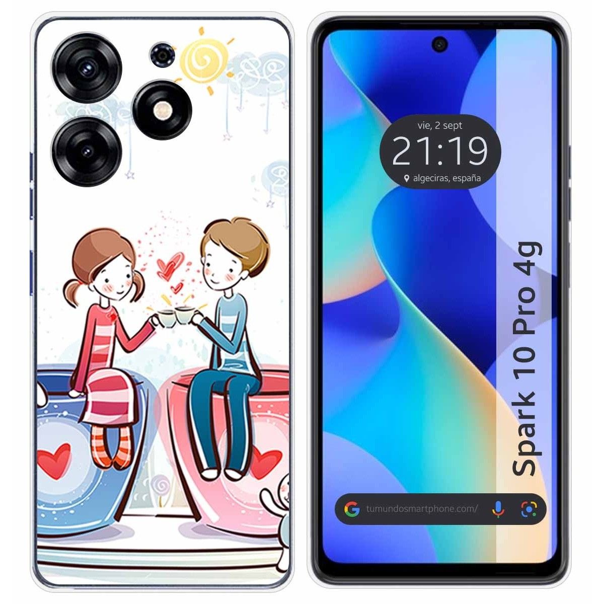 Funda Silicona para TECNO SPARK 10 Pro diseño Café Dibujos