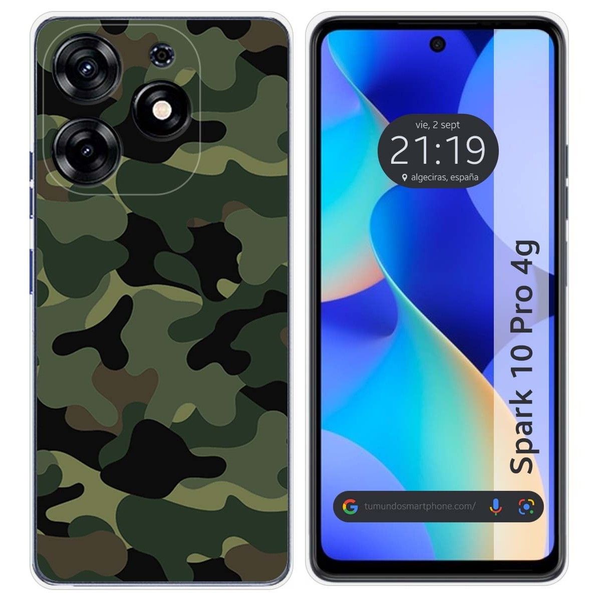 Funda Silicona para TECNO SPARK 10 Pro diseño Camuflaje Dibujos