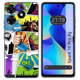 Funda Silicona para TECNO SPARK 10 Pro diseño Comic Dibujos