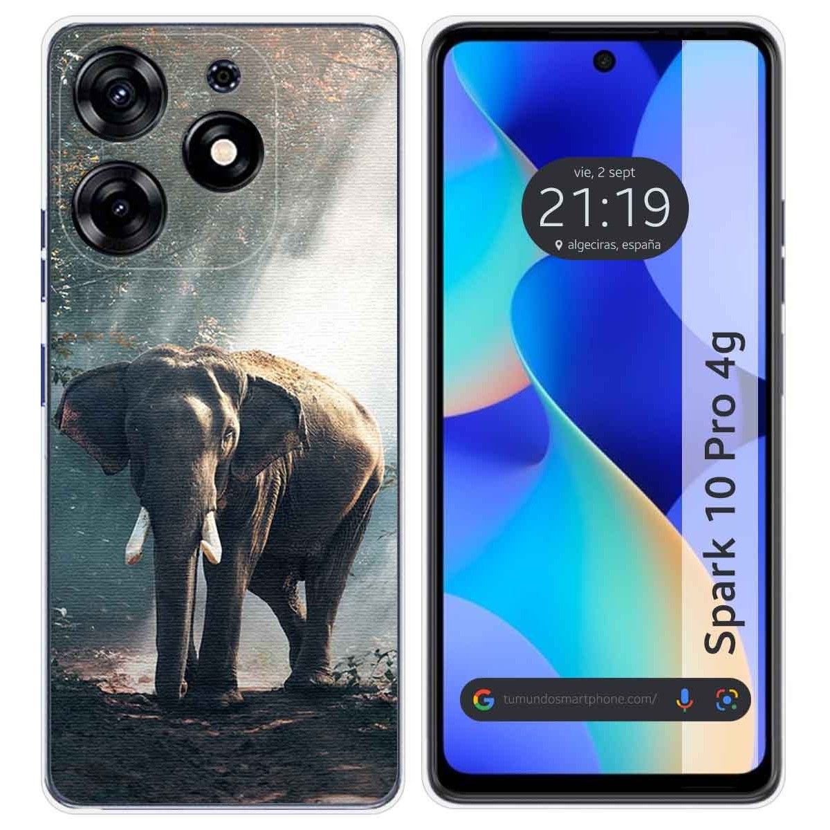 Funda Silicona para TECNO SPARK 10 Pro diseño Elefante Dibujos