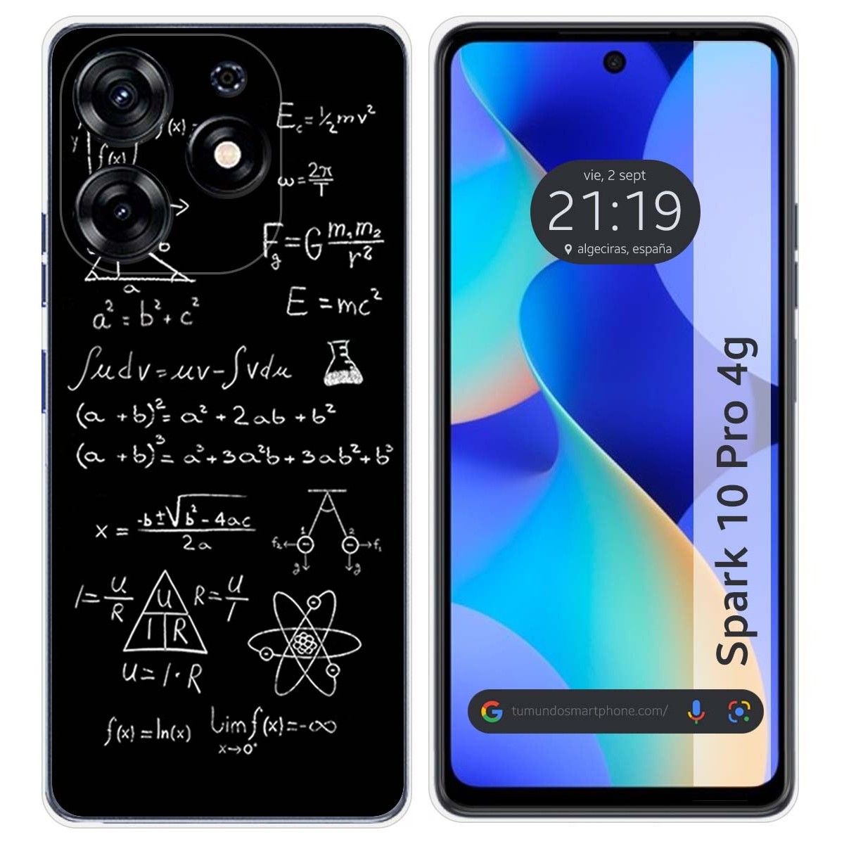 Funda Silicona para TECNO SPARK 10 Pro diseño Formulas Dibujos