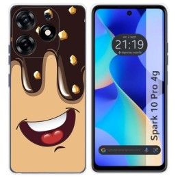 Funda Silicona para TECNO SPARK 10 Pro diseño Helado Chocolate Dibujos