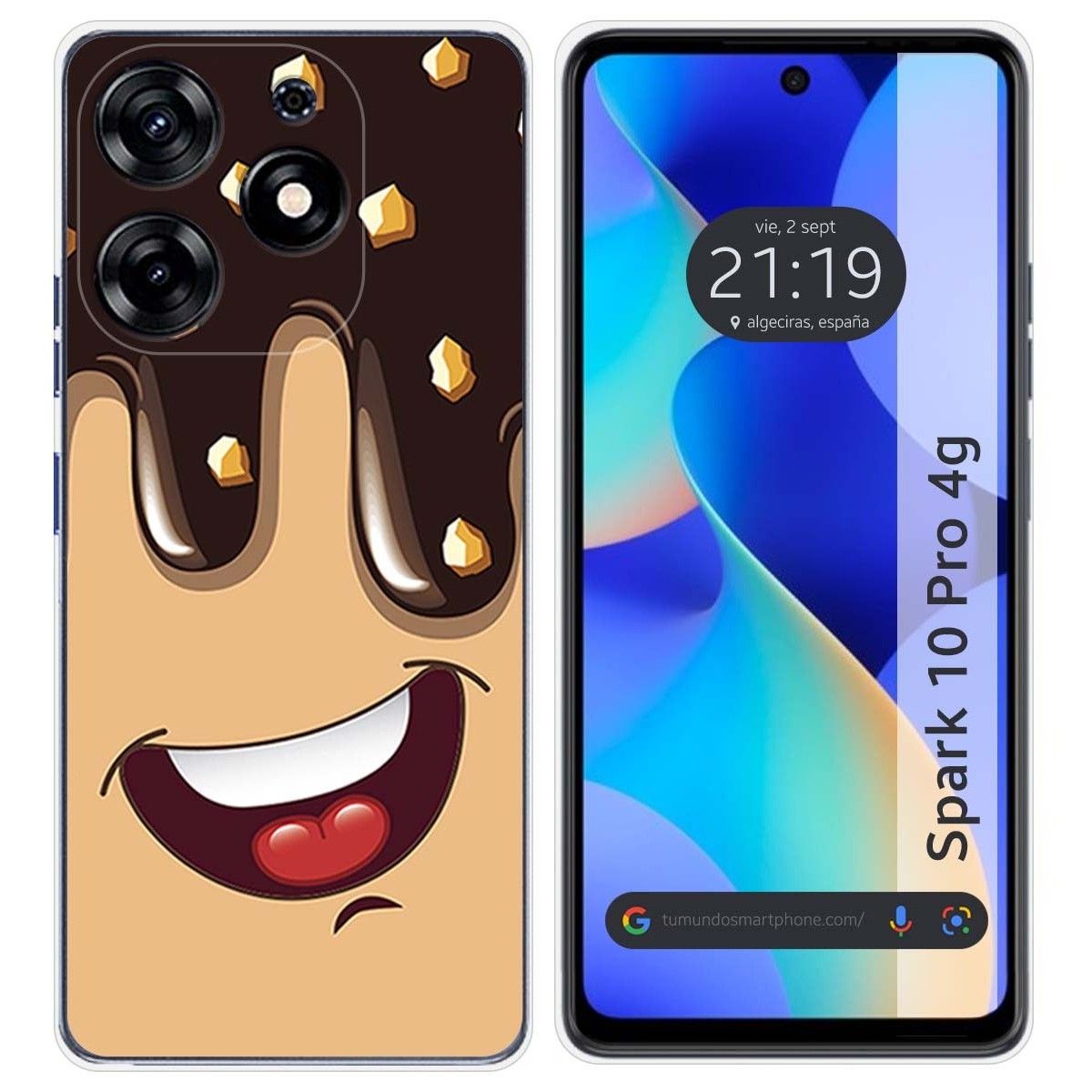 Funda Silicona para TECNO SPARK 10 Pro diseño Helado Chocolate Dibujos