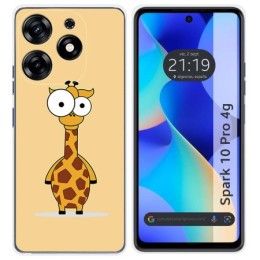 Funda Silicona para TECNO SPARK 10 Pro diseño Jirafa Dibujos