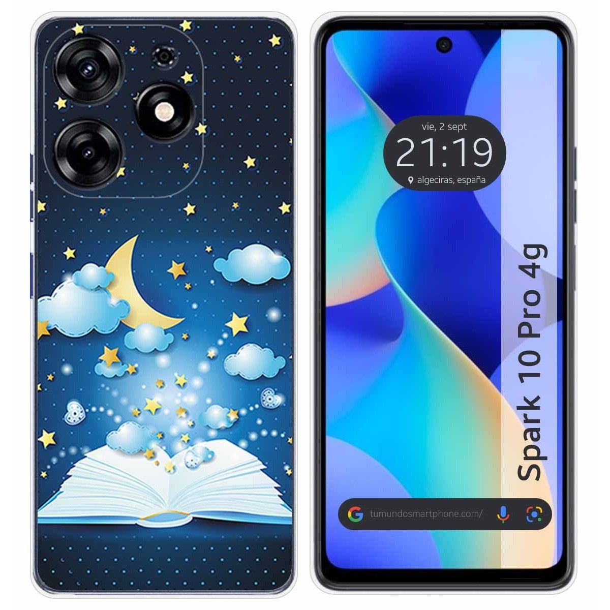 Funda Silicona para TECNO SPARK 10 Pro diseño Libro Cuentos Dibujos