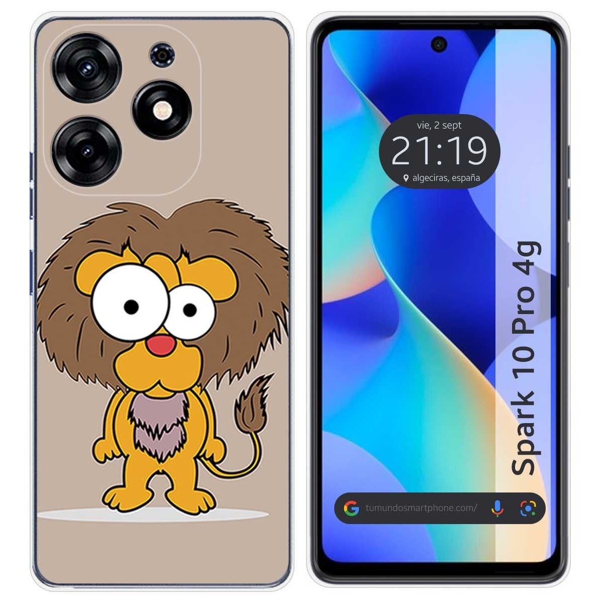 Funda Silicona para TECNO SPARK 10 Pro diseño Leon Dibujos