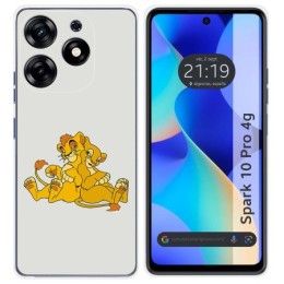 Funda Silicona para TECNO SPARK 10 Pro diseño Leones Dibujos