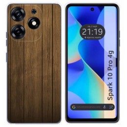 Funda Silicona para TECNO SPARK 10 Pro diseño Madera Dibujos