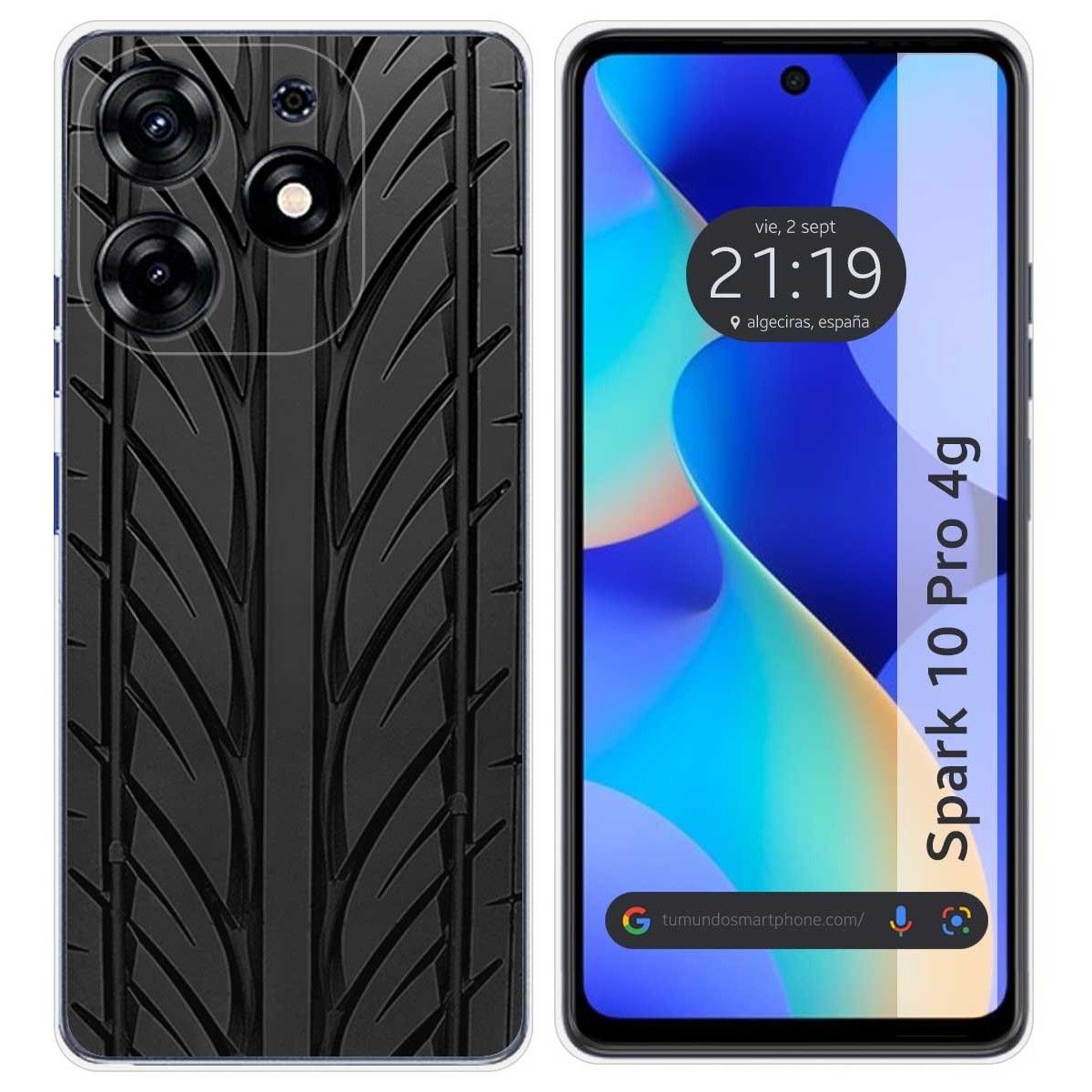 Funda Silicona para TECNO SPARK 10 Pro diseño Neumatico Dibujos