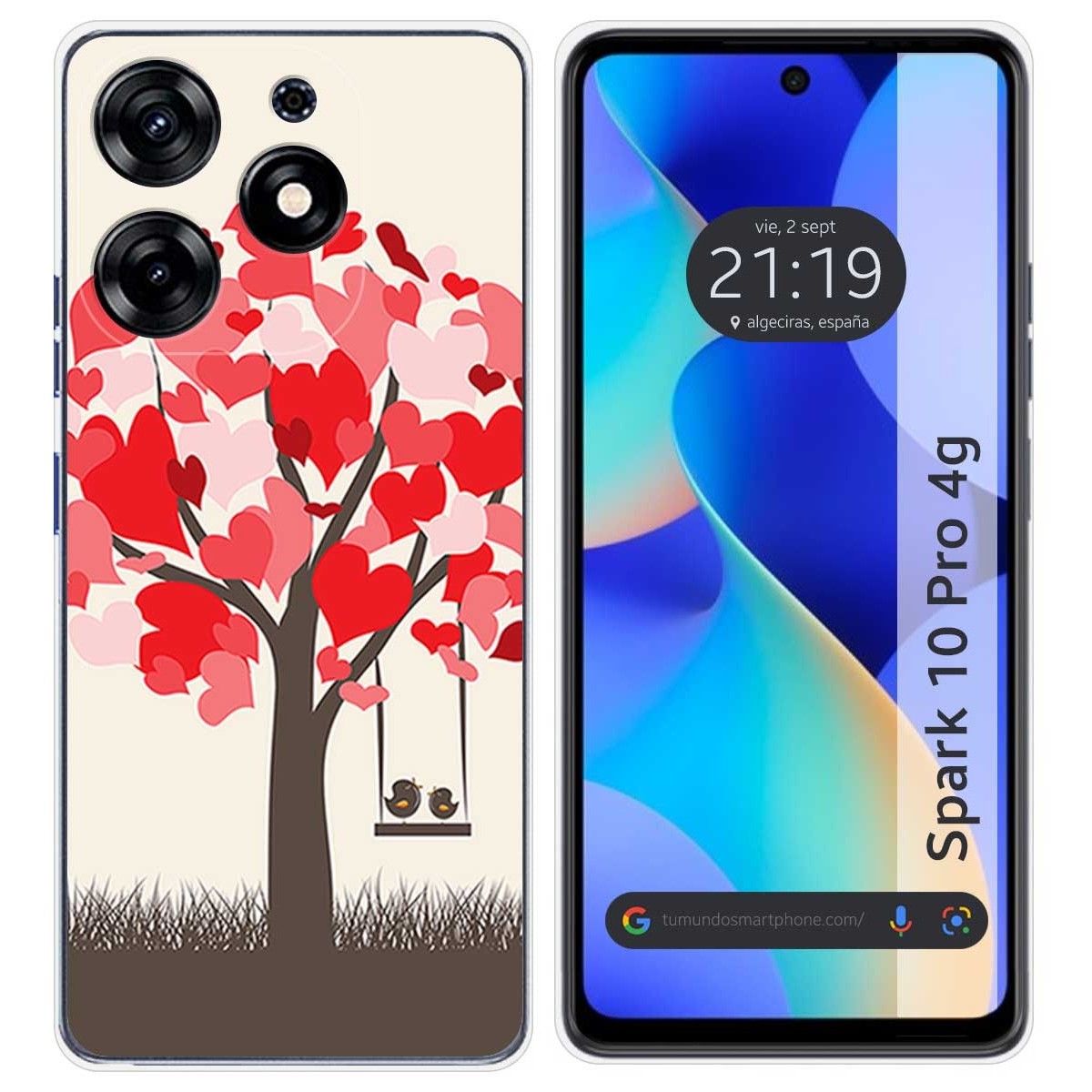 Funda Silicona para TECNO SPARK 10 Pro diseño Pajaritos Dibujos