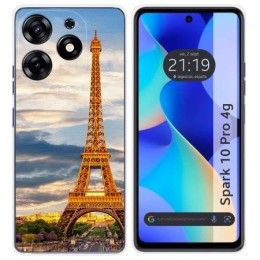 Funda Silicona para TECNO SPARK 10 Pro diseño Paris Dibujos