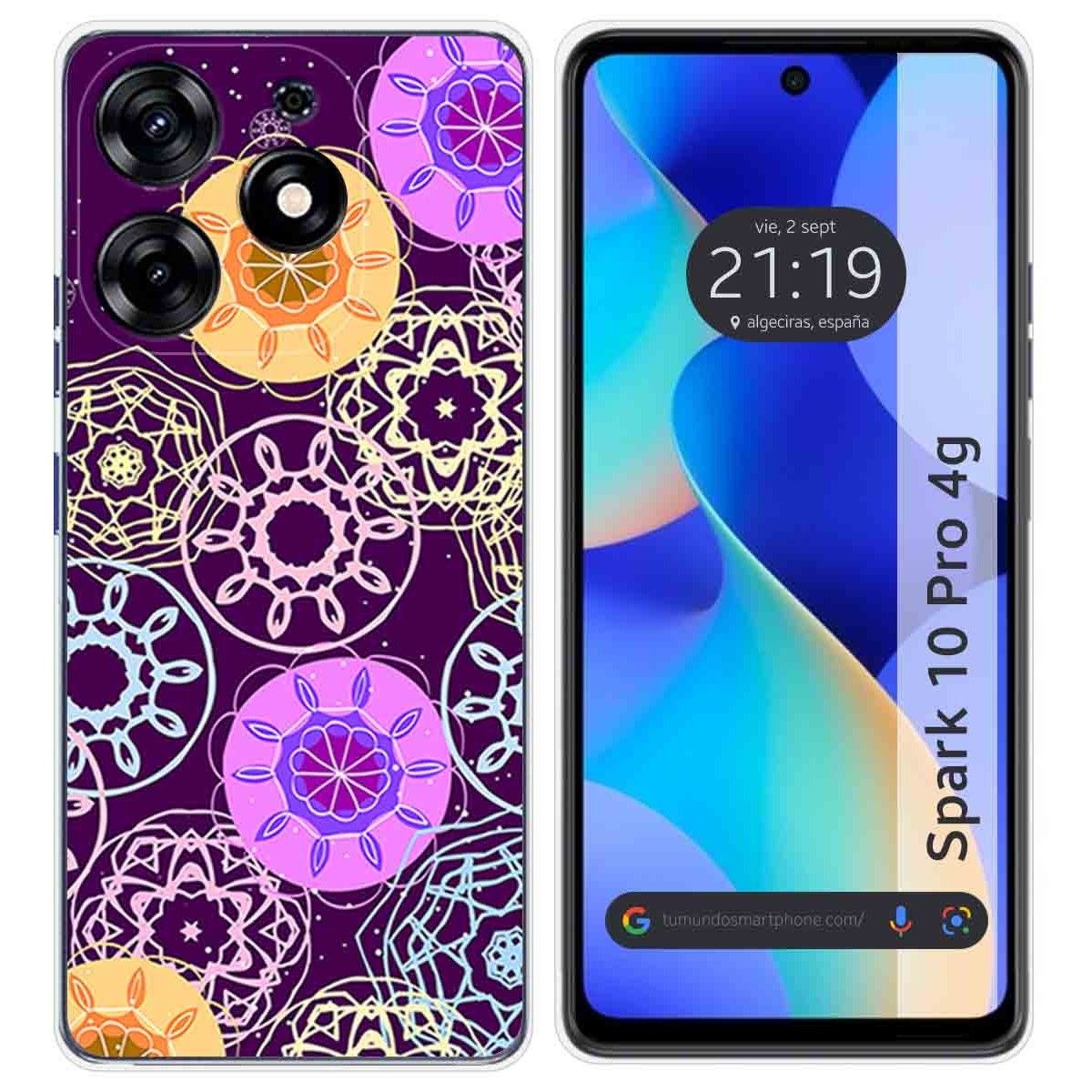 Funda Silicona para TECNO SPARK 10 Pro diseño Radial Dibujos