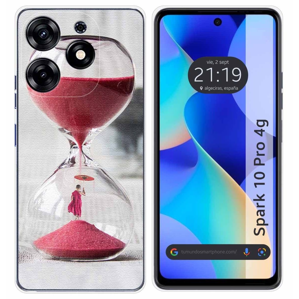 Funda Silicona para TECNO SPARK 10 Pro diseño Reloj Dibujos