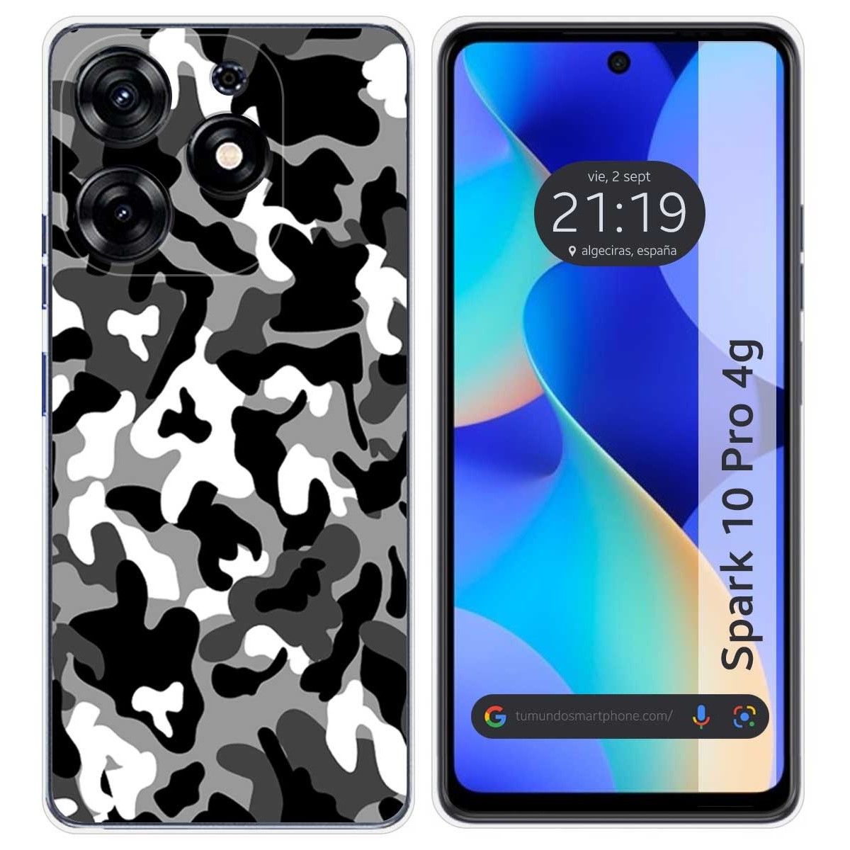 Funda Silicona para TECNO SPARK 10 Pro diseño Snow Camuflaje Dibujos