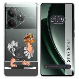 Funda Silicona Transparente para Realme GT 6 / GT 6T 5G diseño Avestruz Dibujos