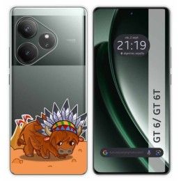 Funda Silicona Transparente para Realme GT 6 / GT 6T 5G diseño Bufalo Dibujos