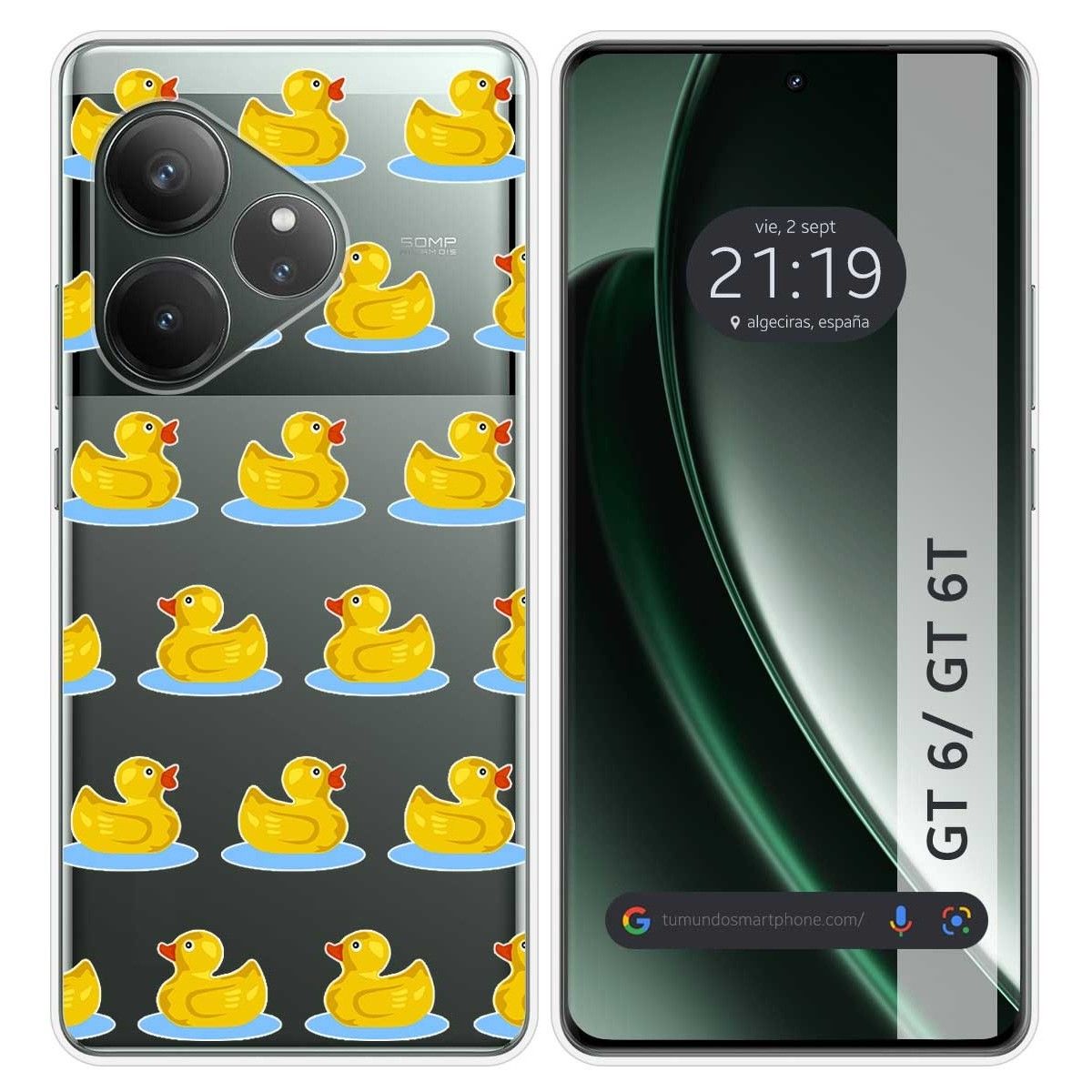 Funda Silicona Transparente para Realme GT 6 / GT 6T 5G diseño Pato Dibujos