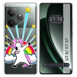 Funda Silicona Transparente para Realme GT 6 / GT 6T 5G diseño Unicornio Dibujos