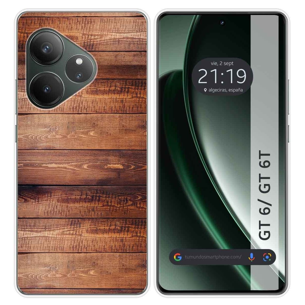 Funda Silicona para Realme GT 6 / GT 6T 5G diseño Madera 02 Dibujos