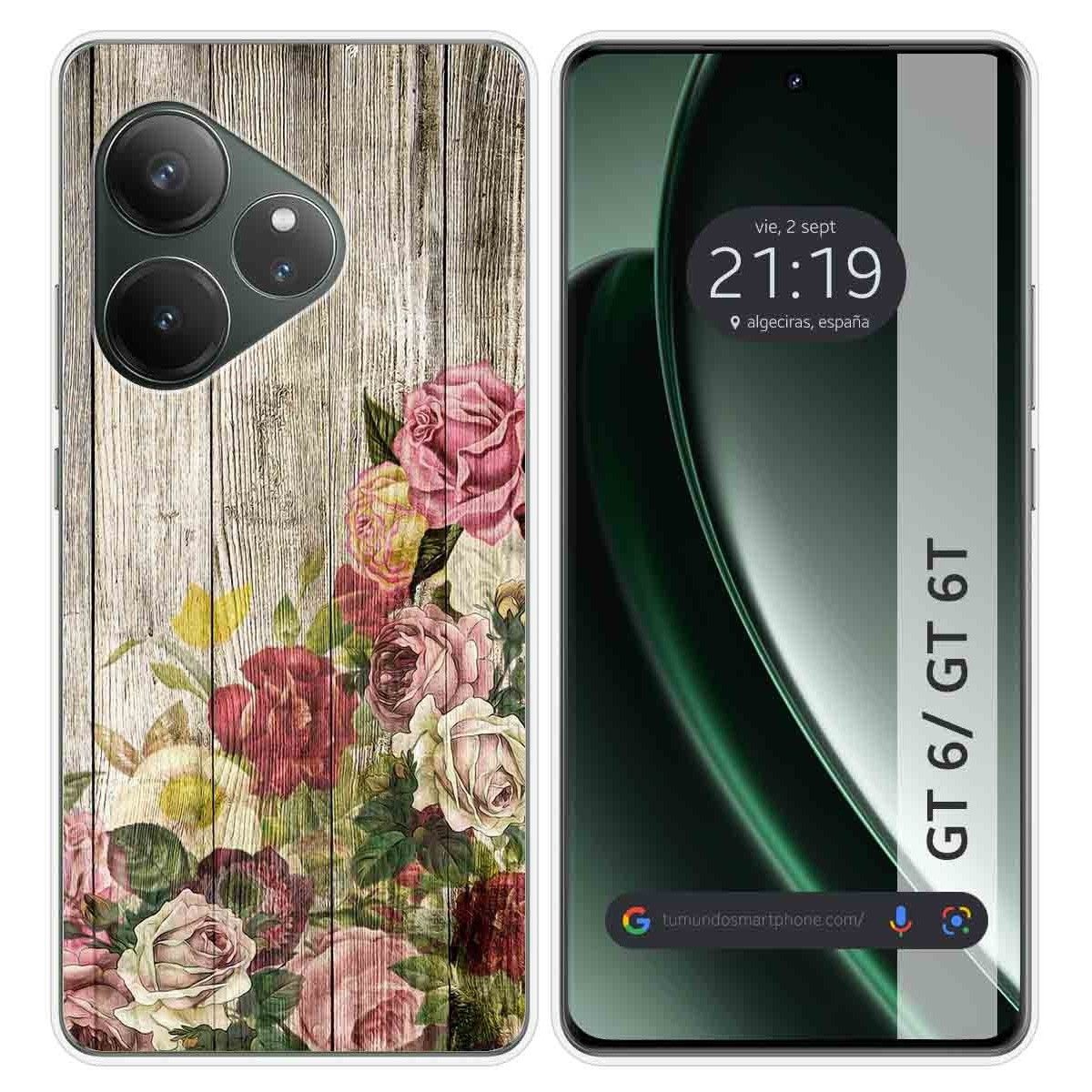 Funda Silicona para Realme GT 6 / GT 6T 5G diseño Madera 08 Dibujos