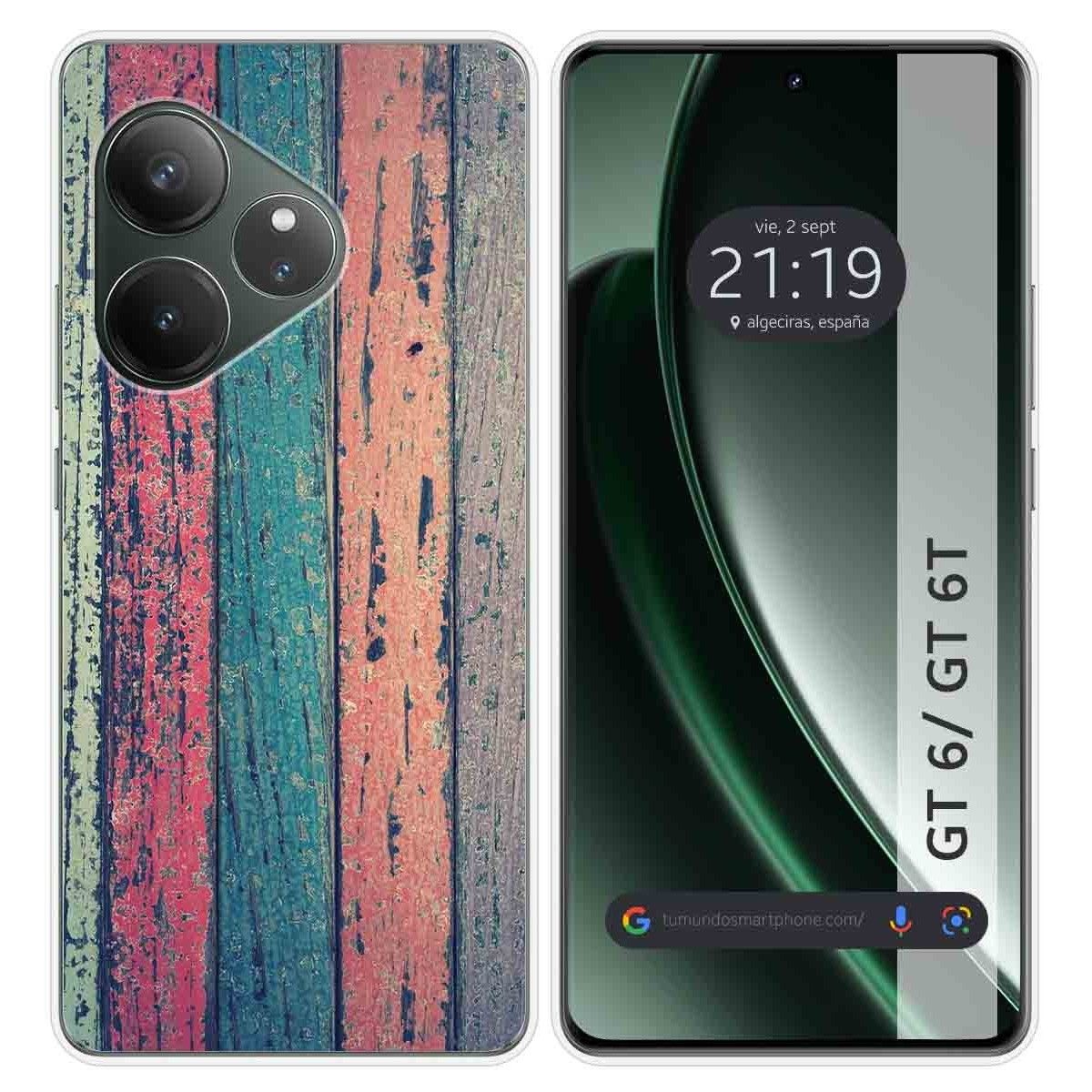 Funda Silicona para Realme GT 6 / GT 6T 5G diseño Madera 10 Dibujos