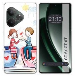 Funda Silicona para Realme GT 6 / GT 6T 5G diseño Café Dibujos