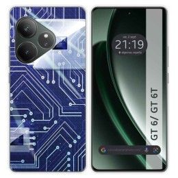 Funda Silicona para Realme GT 6 / GT 6T 5G diseño Circuito Dibujos