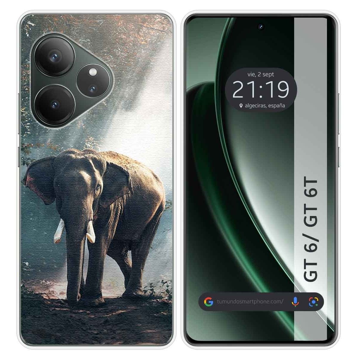 Funda Silicona para Realme GT 6 / GT 6T 5G diseño Elefante Dibujos