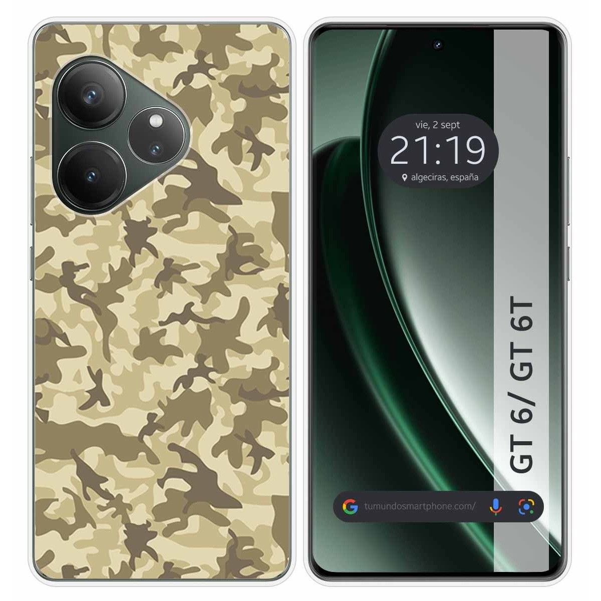 Funda Silicona para Realme GT 6 / GT 6T 5G diseño Sand Camuflaje Dibujos